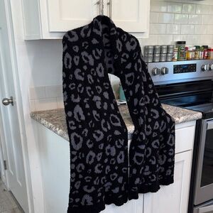 Leopard Print Black and Gray Scarf